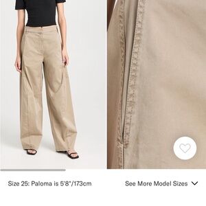 Tibi Garment Dyed Silky Sid Chino Pant. Acorn Color. Size 28R.